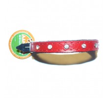Ошейник алмаз кожа 25 мм 32-42 Franty 251014/3 красный