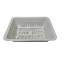Туалет для котов и кошек глубокий с сеткой 40*28*12 см белый Фауна