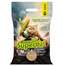 Кукурудзяний наповнювач для котячих туалетів SuperCat комкуючий 2.5 кг/3539
