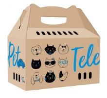 Картонная переноска для кошек и собак TelePet 45,5*22*43,5 см Collar