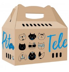 Картонная переноска для кошек и собак TelePet 45,5*22*43,5 см Collar