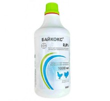 Раствор Байкокс 2,5% кокцидиостатик для птиц 1 л Bayer