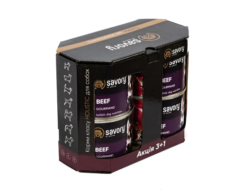 Корм для собак 3+1 консерва Сейвори SAVORY индичка 100 г 55021