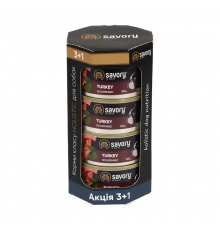 Корм для собак 3+1 консерва Сейвори SAVORY Gourmand индейка 100 г