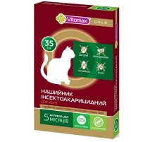 Ошейник для котов Gold от блох и клещей 35 см  Vitomax