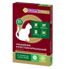 Нашийник від бліх та кліщів для котів Vitomax Gold 35 см 
