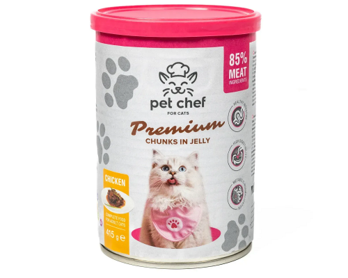 Корм для взрослых котов Pet Chef кусочки курицы в желе 415 г Pet Chef