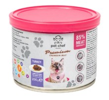 Корм для дорослих котів Pet Chef шматочкі в желе з індичкою 200 г Pet Chef