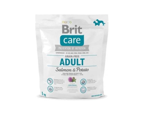 Корм для собак Бріт вагою до 25кг Brit Care GF Adult Salmon and Potato 1кг
