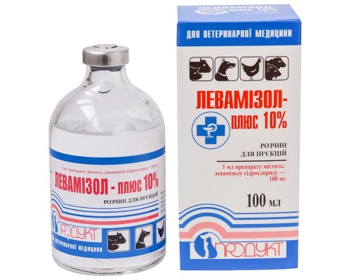 Раствор для инъекций Левамизол Плюс 10% протипаразитарний препарат 100 мл Продукт