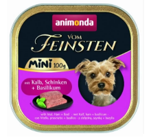 Корм для собак мини Vom Feinsten Adult  Mini   с телятиной,шинкой и базиликом 100 г Animonda