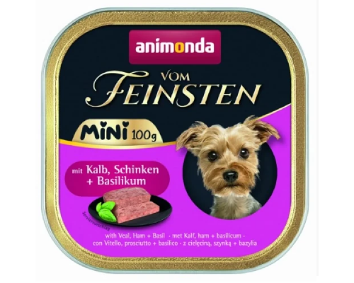 Корм для собак міні Vom Feinsten Adult Mini  з телятиною,шинкою та базіліком 150 г Animonda