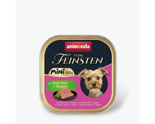 Корм для собак мини Vom Feinsten Adult  Mini   с говядиной,уткой и орегано  100 г Animonda