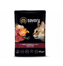 Корм для котів Adult Cat Pouch ягня з гарбузом у желе 85 г Savory 