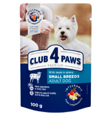 Корм для собак малих порід Adult Dog Small Breeds with Lamb gravy з ягням у соусі 100 г Клуб 4 Лапи