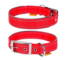 Ошейник для собак Dog Extreme двойной с светоотражающей вставкой Ш 20 мм Д 30-40 см нейлон красный Collar