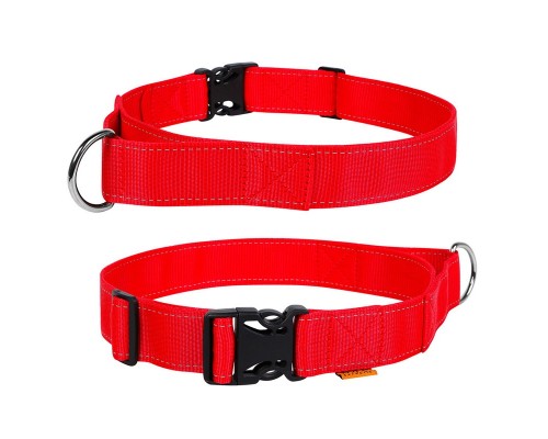 Ошейник для собак Dog Extreme нейлоновый с ручкой Ш 40 мм Д 55-75 см красный Collar
