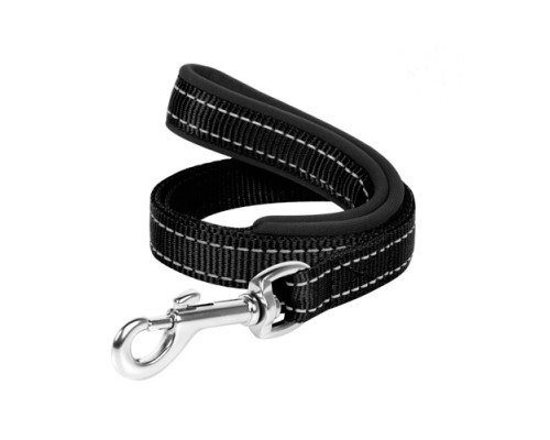 Повідець Dog Extreme нейлон з прогумованою ручкою чорний 14 мм х 122 см 43561