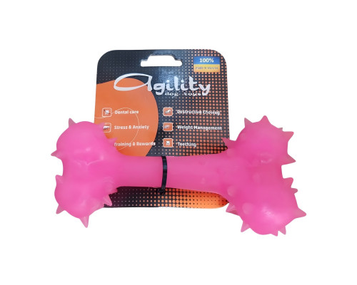 Игрушка для собак AGILITY косточка 15 см, розовая