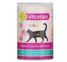 Витамины Vitomax для кошек с биотином для блеска шерсти 300 таблеток Vitomax срок 09.2026