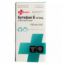 Раствор для инъекций Бутафан 10% для лечения животных при порезах и тетаниях 100 мл BAVET