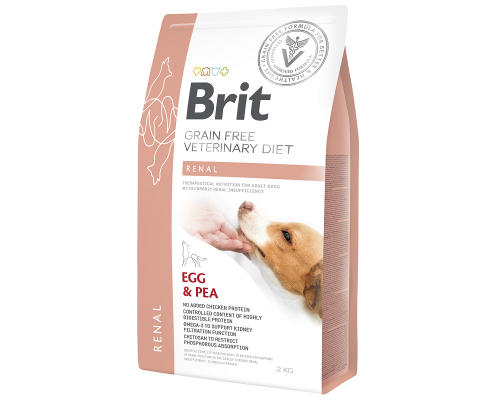 Сухой корм для собак с почечной недостаточностью VD Renal Dog с яйцами и горохом 2 кг Brit