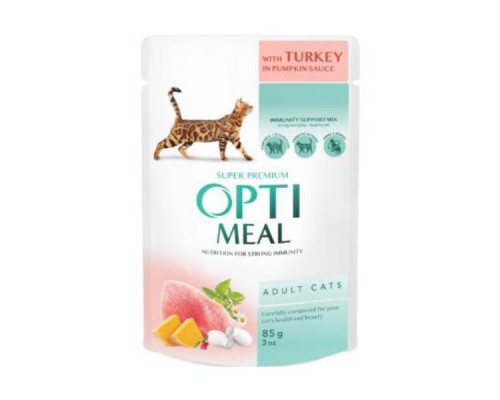 Корм д/кот ОПТИМИЛ OPTIMEAL  індичка у гарбузовому соусі  пауч 85 г