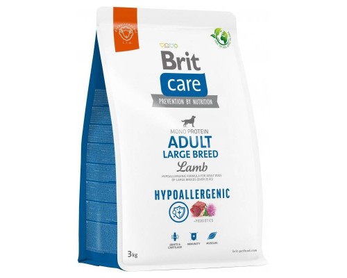 Корм для собак Брит вагою від 25 кг Гіпоалергенний Adult Large Breed 3 кг ягня 