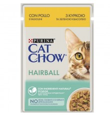 Корм для котов Hairball с курицей и зеленой фасолью в желе 85 г Purina