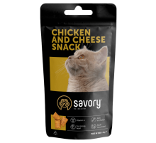 Лакомство для котов Cats Snacks Chicken and Cheese Snack для привередливых с курицей и сыром 60 г Savory