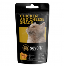 Лакомство для котов Cats Snacks Chicken and Cheese Snack для привередливых с курицей и сыром 60 г Savory