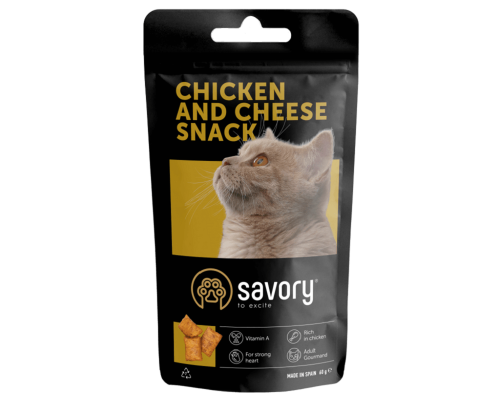 Лакомство для котов Cats Snacks Chicken and Cheese Snack для привередливых с курицей и сыром 60 г Savory