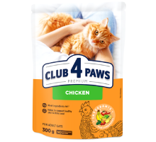 Сухой корм для взрослых котов Adult Cats Chicken с курицей 300 г Клуб 4 лапы