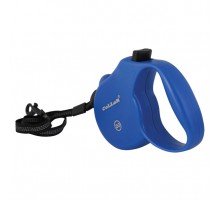 Рулетка Collar control  20 кг 5 м светоотражающая лента трос синяя