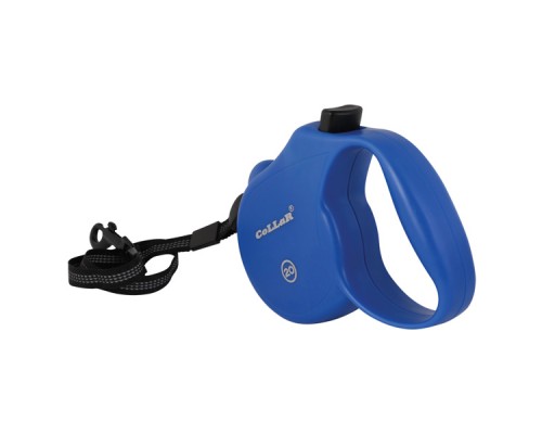 Рулетка Collar control 20 кг 5 м светоотражающая стрічка трос синя