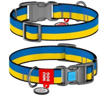 Ошейник для собак Waudog nylon Colors of freedom нейлоновый c QR-паспортом Ш 15 мм Д 25-35 см Collar
