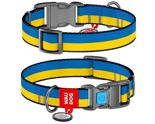 Ошейник для собак Waudog nylon Colors of freedom нейлоновый c QR-паспортом Ш 15 мм Д 25-35 см Collar