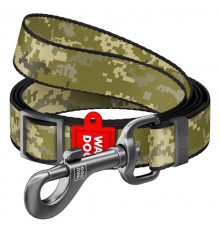 Повідець для собак з нейлону регульований WAUDOG Nylon малюнок "Мілітарі", розмір M, Ш 20 мм, Д 152-183 см/371-4026																