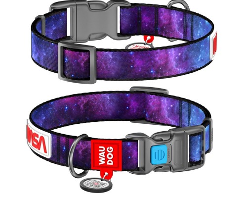 Ошейник для собак Waudog nylon NASA21 нейлоновый c QR-паспортом Ш 20 мм Д 28-40 см Collar