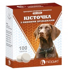 Таблетки для собак Косточка с пивными дрожжами минерально-витаминная прикормка  №100 Продукт