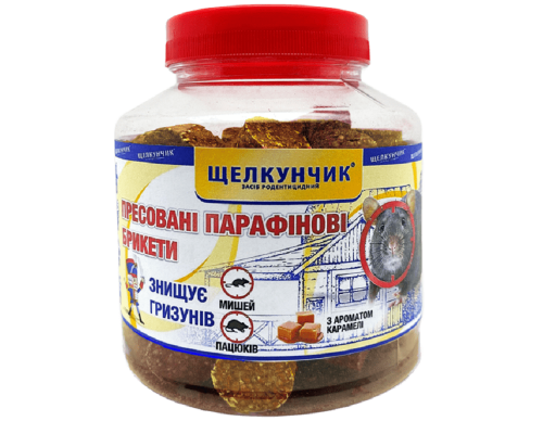 Парафиновые брикеты Щелкунчик желтый от крыс и мышей с ароматом ванили 320 г Агромаг