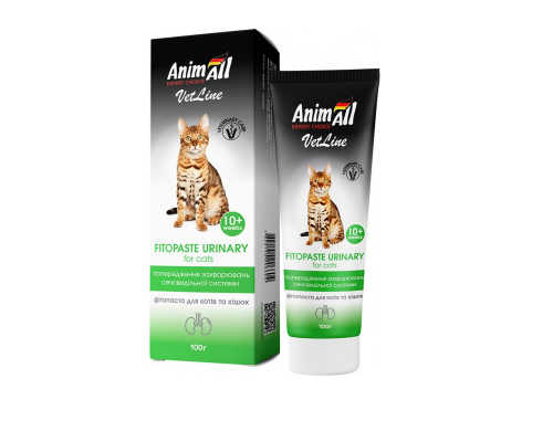 Фітопаста для профілактики сечокам’яної хвороби у котів 100 мл AnimAll VetLine Urinary    