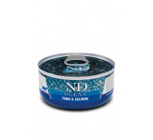 Вологий корм для котов Фарміна Farmina N&D Grain Free OCEAN TUNA AND SALMON тунець, лосось, 70 г