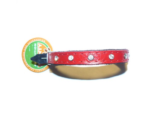 Ошейник алмаз кожа 30 мм 37-51 Franty 301014/3 красный