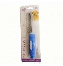 Расческа с пластиковой прорезиненной ручкой розовая  9*2,5 см ручка 11 см 25-17  Fox