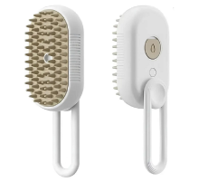 Парова щітка масажер з ручкою Steamy Brush E-W3317 для вичісування собак і котів з паровим розпилювачем біла Китай