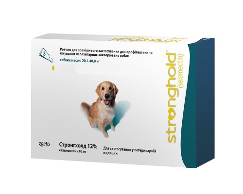 Раствор для собак 20-40 кг Стронгхолд 12% от паразитарных заболеваний 1 пипетка Zoetis