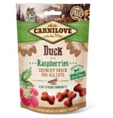 Лакомство для котов Crunchy Snack с уткой и малиной 50 г Carnilove