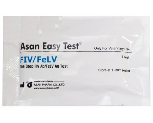 Экспресс-тест для котов Вирус иммунодефицита + лейкемия FIV Ab+FeLV Ag ASAN PHARM
