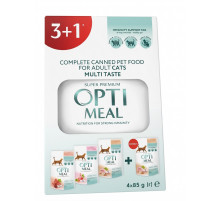 Корм для котов 3+1 Adult Cats Multi Taste №3  с разными вкусами 340 г Optimeal